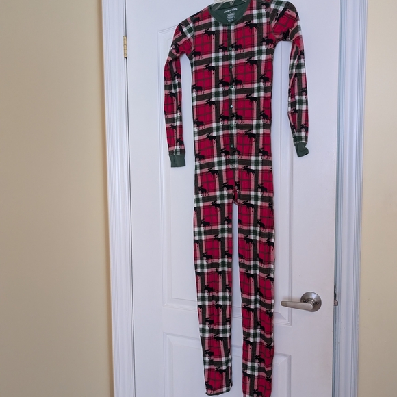 Little Blue House Red Plaid One-Piece Pajamas Size 12 - Picture 2 of 7